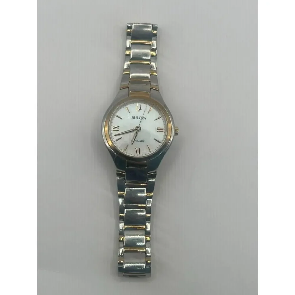 Bulova Classic 98L297 Women's Automatic 34mm Mother of Pearl Two-Tone Watch Used